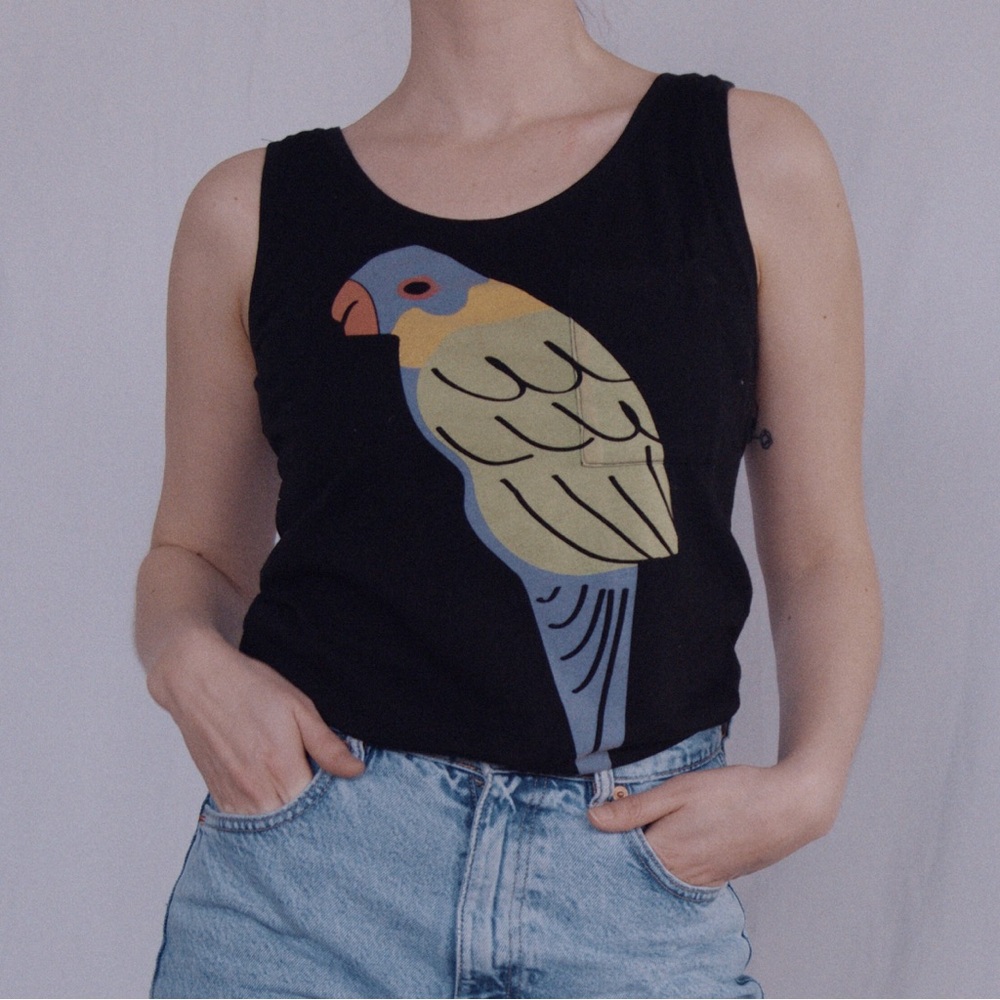 Parrot Bird Graphic Print Tank Top T